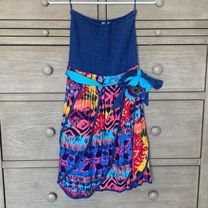 Lulumari Tropical Strapless Dress